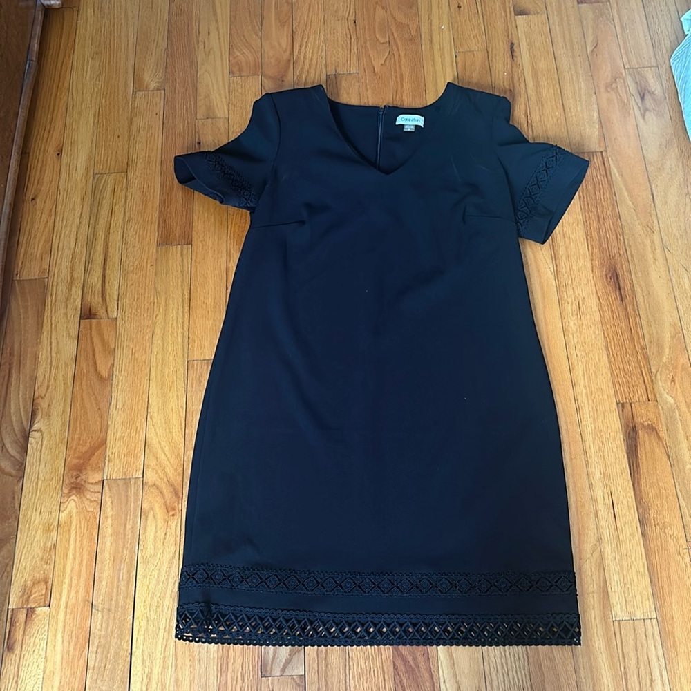 Black mid length, Calvin Klein size 10 black dress.